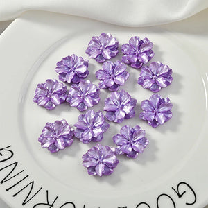 10pcs Purple Resin Flower Ear Stud Earrings DIY Hair Clip Material Accessories