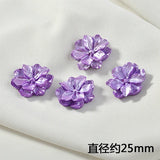 10pcs Purple Resin Flower Ear Stud Earrings DIY Hair Clip Material Accessories