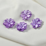 10pcs Purple Resin Flower Ear Stud Earrings DIY Hair Clip Material Accessories