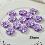 10pcs Purple Resin Flower Ear Stud Earrings DIY Hair Clip Material Accessories