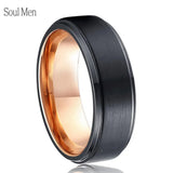 Rose Tungsten Wedding Band, Retro-Style Men's Ring