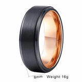 Rose Tungsten Wedding Band, Retro-Style Men's Ring