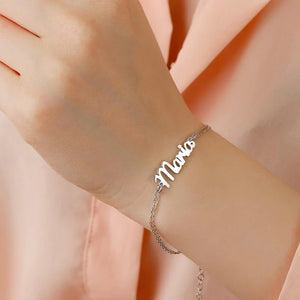 Personalized Name Bracelet Femme Stainless Steel Hand Chain