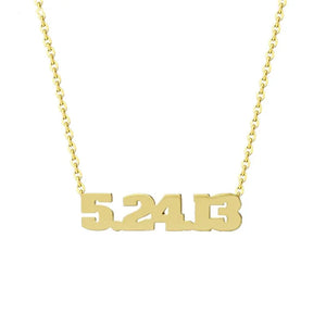 Number Name Necklace Personalized Date Wedding Anniversary Pendant Necklace