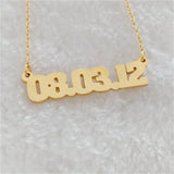 Number Name Necklace Personalized Date Wedding Anniversary Pendant Necklace