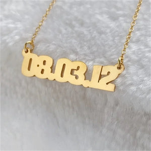 Number Name Necklace Personalized Date Wedding Anniversary Pendant Necklace
