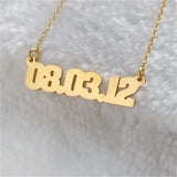 Number Name Necklace Personalized Date Wedding Anniversary Pendant Necklace