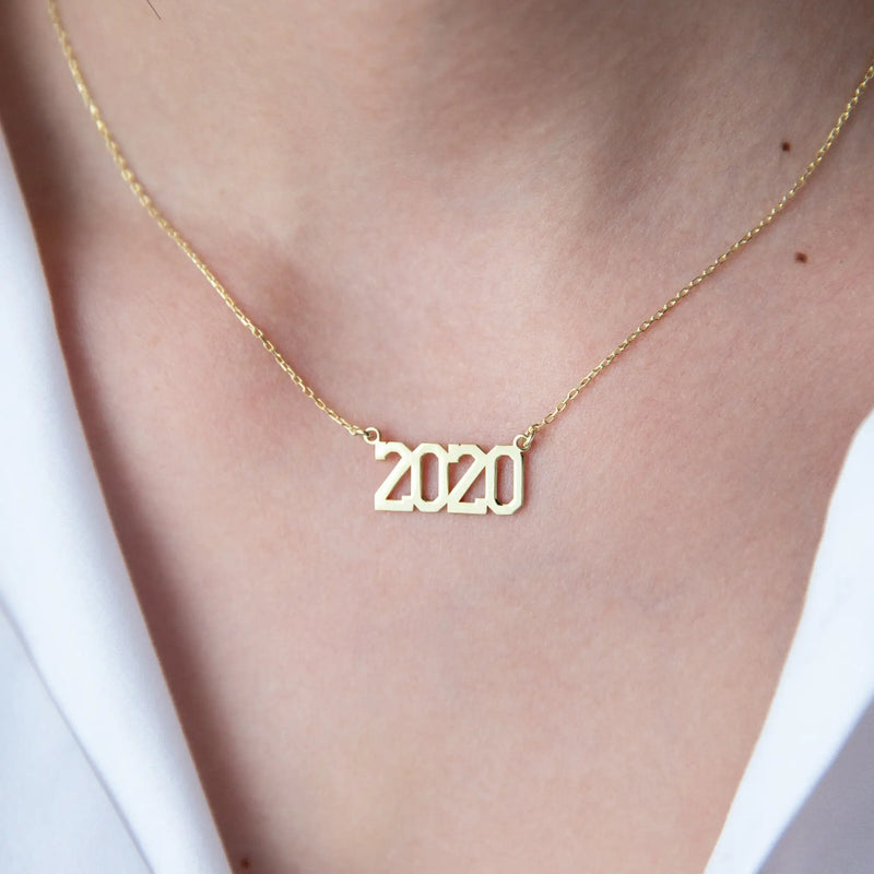 Gold Number Necklace - Personalized Gift for Women
