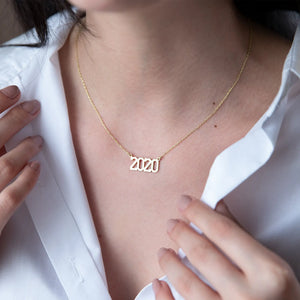 Gold Number Necklace - Personalized Gift for Women