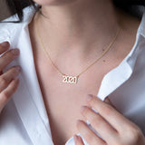 Gold Number Necklace - Personalized Gift for Women