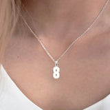 Numbers Pendant Necklace with Name Engraving