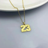 Numbers Pendant Necklace with Name Engraving