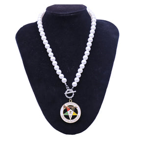 Custom OT Clasp Masonic OES Pearl Necklace