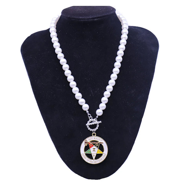 Custom OT Clasp Masonic OES Pearl Necklace