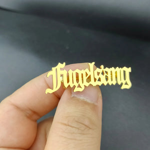 Personalized Old English Name Letter Brooch Pin