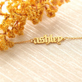 Old English Initial Letter Anklet Personalized Name Ankle Bracelet