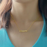 Old English Name Necklace 925 Sterling Silver 18K Plated Personalized Nameplate