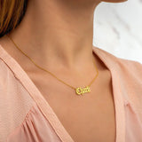 Old English Name Necklace 925 Sterling Silver 18K Plated Personalized Nameplate