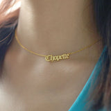 Old English Name Necklace 925 Sterling Silver 18K Plated Personalized Nameplate