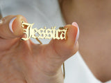 Old English Name Necklace - Personalized Gothic Name Necklace
