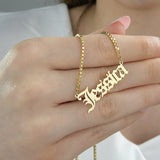 Old English Name Necklace - Personalized Gothic Name Necklace