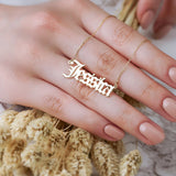 Old English Name Necklace, Personalized Gothic Letter Necklace