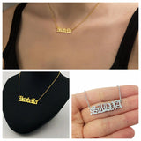 Old English Letter Necklace Charm Pendant Stainless Steel Chain Birthday Gift