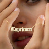 Old English Name Necklace Stainless Steel Chain Choker for Women