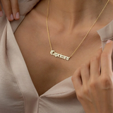 Old English Name Necklace Stainless Steel Chain Choker for Women