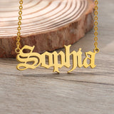 Old English Name Necklace Stainless Steel Personalized Jewelry