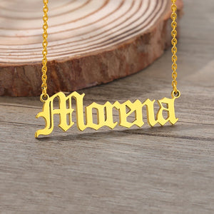 Old English Name Necklace Stainless Steel Personalized Jewelry