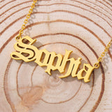 Old English Name Necklace Stainless Steel Personalized Jewelry