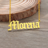 Old English Name Necklace Stainless Steel Personalized Jewelry