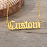 Old English Name Necklace Stainless Steel Personalized Jewelry