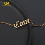Old English Nameplate Necklace&Pendant Stainless Steel Choker Necklace For Women