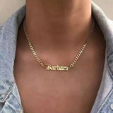 Stainless Steel Cuban Chain Necklace Personalized Name Gift
