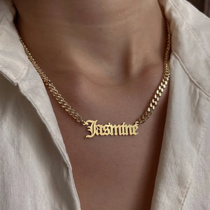 Stainless Steel Cuban Chain Necklace Personalized Name Gift
