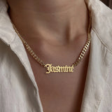 Stainless Steel Cuban Chain Necklace Personalized Name Gift