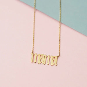 Old English Necklace,Name Necklace Stainless,Gothic Necklace