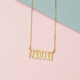 Old English Necklace,Name Necklace Stainless,Gothic Necklace
