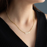 Old Engllish Name Necklace Stainless Steel Pendant Jewelry