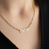 Old Engllish Name Necklace Stainless Steel Pendant Jewelry