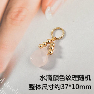 Natural Gemstone Crystal Drop Ring Pendant DIY Earrings Necklace Bracelet