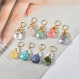 Natural Gemstone Crystal Drop Ring Pendant DIY Earrings Necklace Bracelet