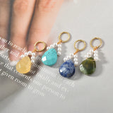 Natural Gemstone Crystal Drop Ring Pendant DIY Earrings Necklace Bracelet