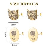 Stainless Steel Pet Portrait Earrings Personalized Engraved Animal Photo Jewelry