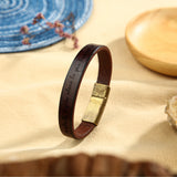 Personalized Men's Leather Bracelet with Engraved Name