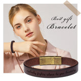 Personalized Men's Leather Bracelet with Engraved Name