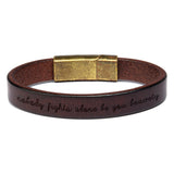 Personalized Men's Leather Bracelet with Engraved Name