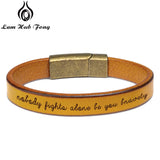 Personalized Men's Leather Bracelet with Engraved Name